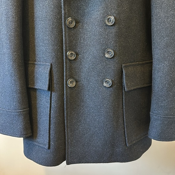 Quba & Co. British maritime heritage wool blend double breasted tailored peacoat - Picture 6 of 14